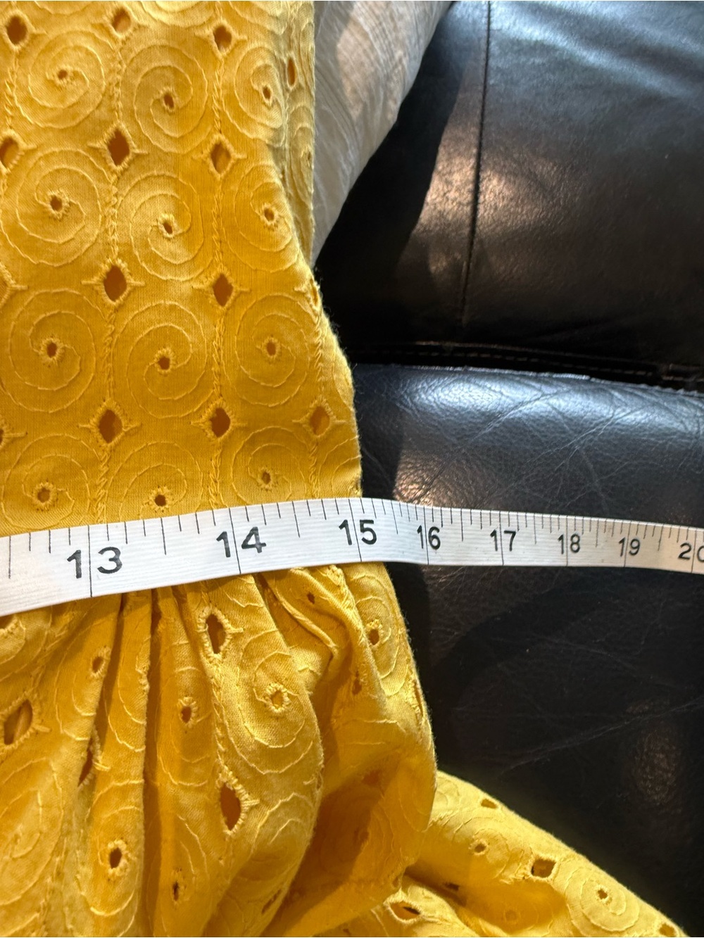 H&M Yellow Eyelet Midi Dress with Belt - Picture 4 of 6